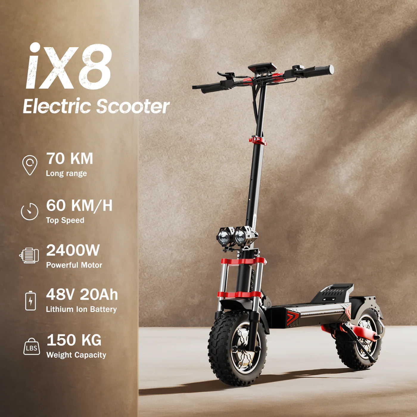 iScooter iX8 Off-Road 2400W Electric Scooter