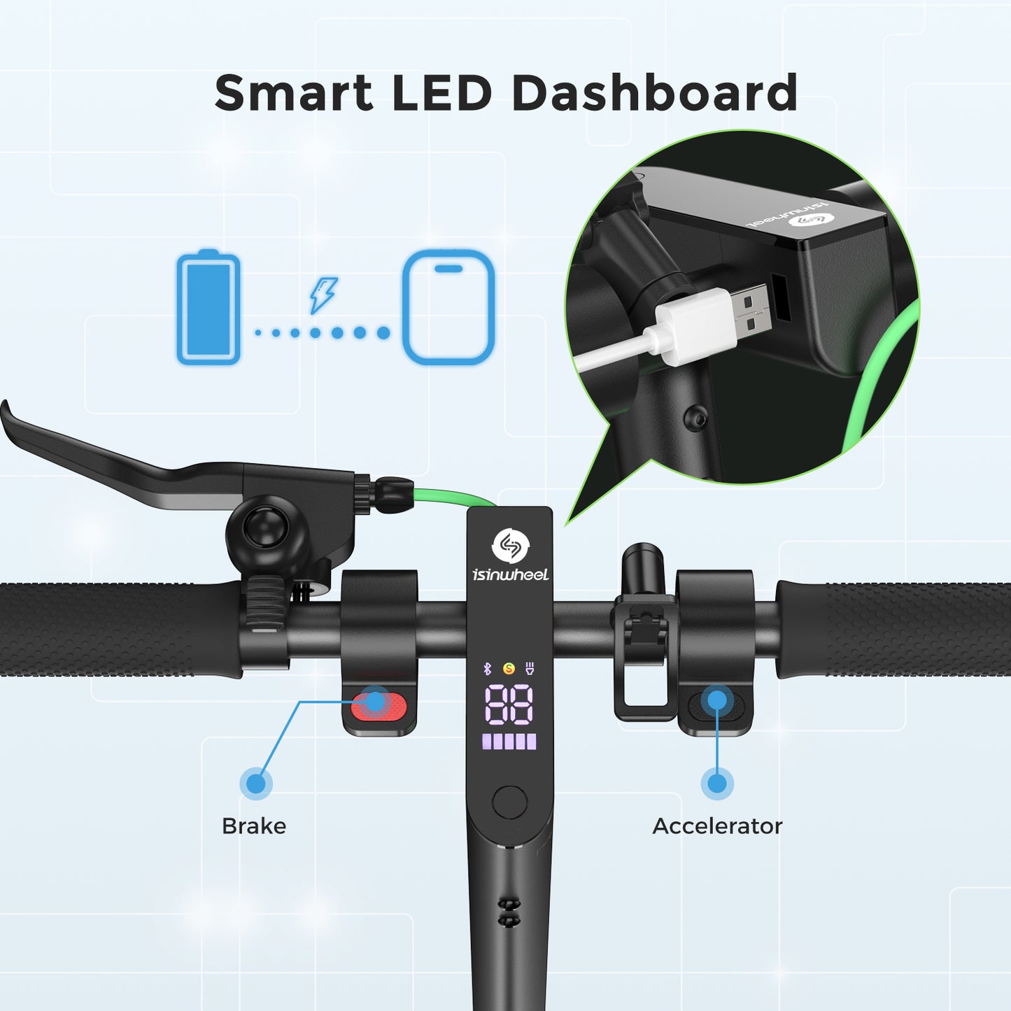 isinwheel S9 Max 500W Upgraded Electric Scooter