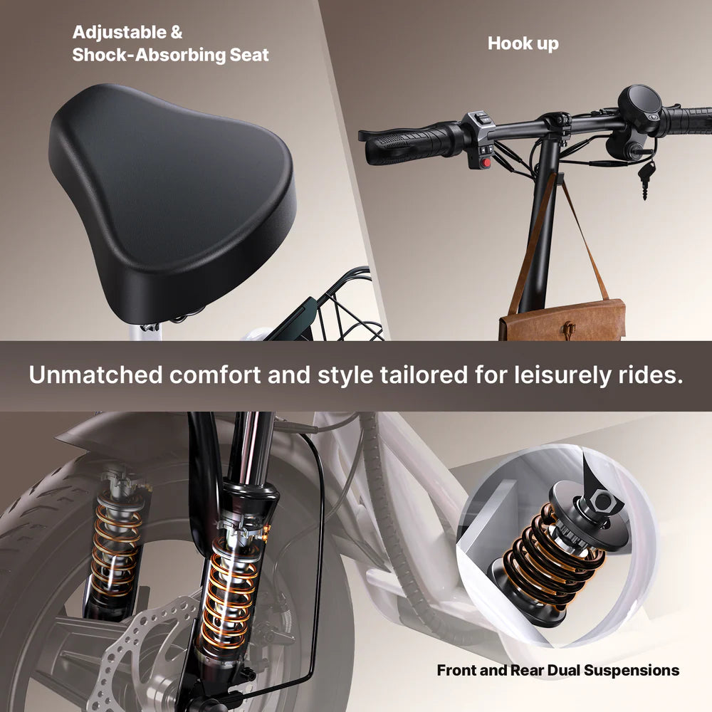 isinwheel Hyper X Electric Scooter with Seat & Basket 700W